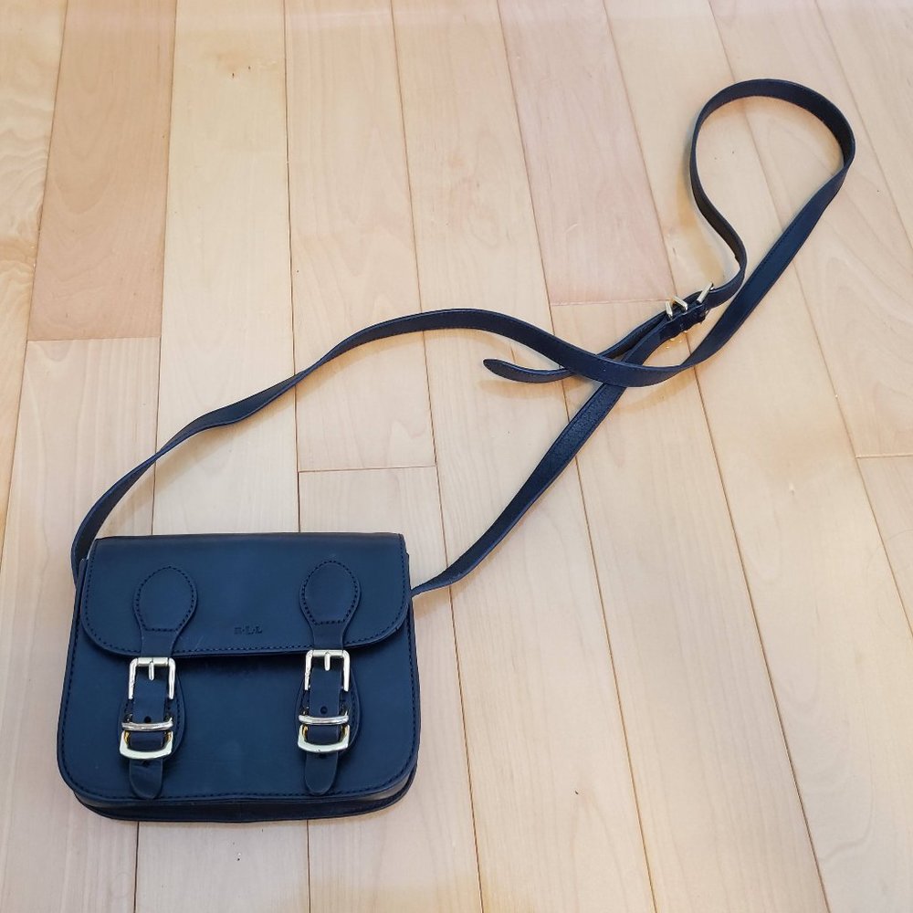 EUC Small Black Leather Ralph Lauren crossbody